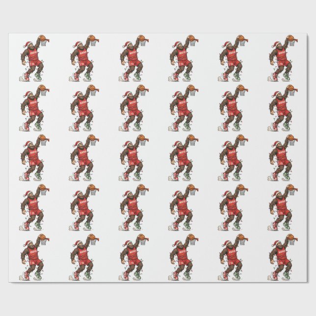 Bigfoot Sasquatch Basketboll Jul 2026 Holida Presentpapper (Platt)