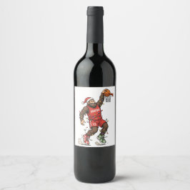 Bigfoot Sasquatch Basketboll Jul 2026 Holida Vinflaska Etikett