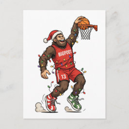 Bigfoot Sasquatch Basketboll Jul 2026 Holida Vykort
