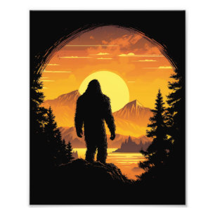 Bigfoot Sasquatch Believer Skogsvaktare Retro Vint Fototryck