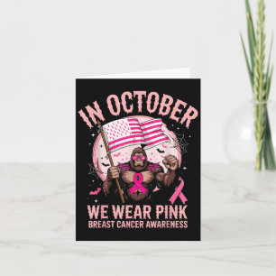 Bigfoot Sasquatch Bröstcancer Medvetenhet Rosa Ban Kort