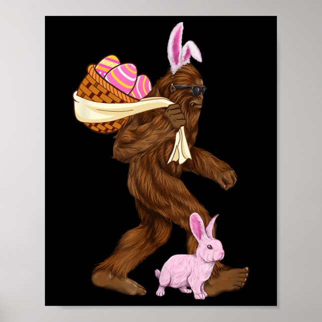 Bigfoot Sasquatch Bunny Easter Rabbit Bysket Hunti Poster (Framsidan)
