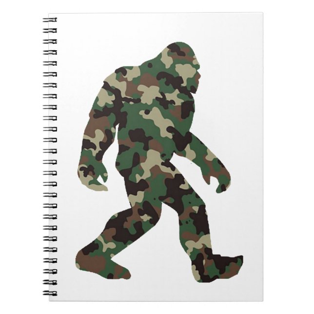 Bigfoot Sasquatch Camo Anteckningsbok (Framsidan)
