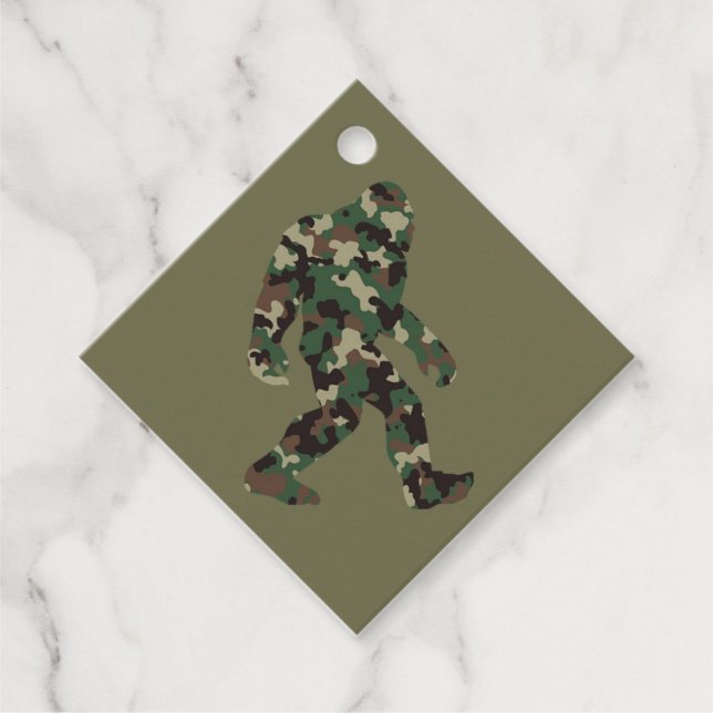 Bigfoot Sasquatch Camo Gåvor Etiketter (Framsida)