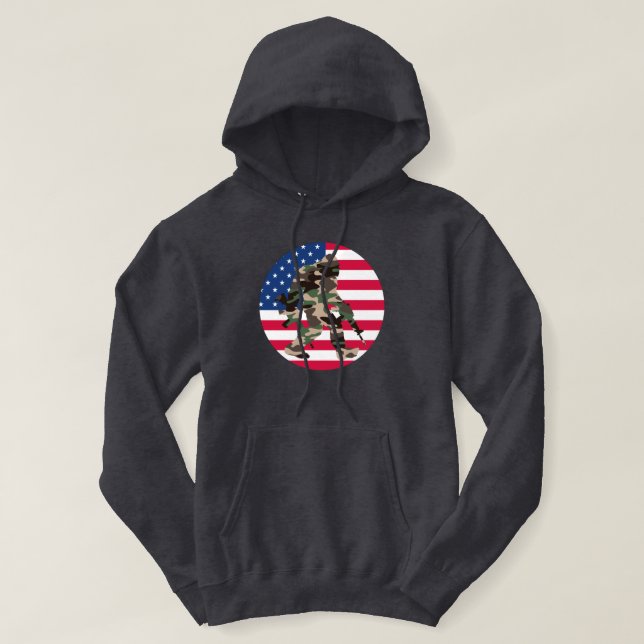 Bigfoot Sasquatch Camo Hoodie (Design framsida)