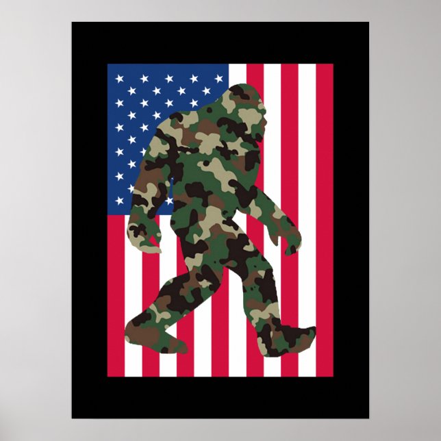 Bigfoot Sasquatch Camo Poster (Framsidan)
