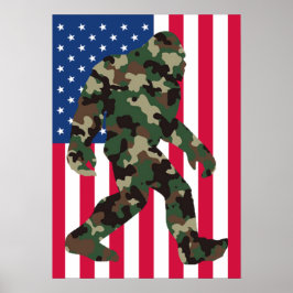 Bigfoot Sasquatch Camo Poster