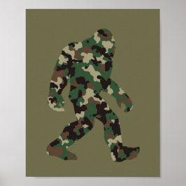 Bigfoot Sasquatch Camo Poster