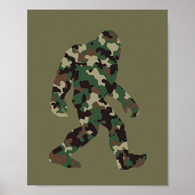 Bigfoot Sasquatch Camo Poster (Framsidan)
