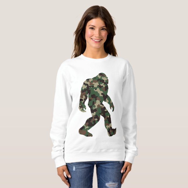 Bigfoot Sasquatch Camo T Shirt (Hel framsida)