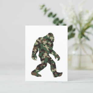 Bigfoot Sasquatch Camo Vykort