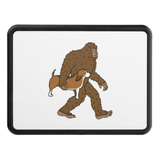 Bigfoot Sasquatch Carrying Basset Hound Dragkroksskydd