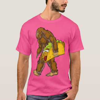 Bigfoot Sasquatch Carshing Taco Funny Camping T Shirt