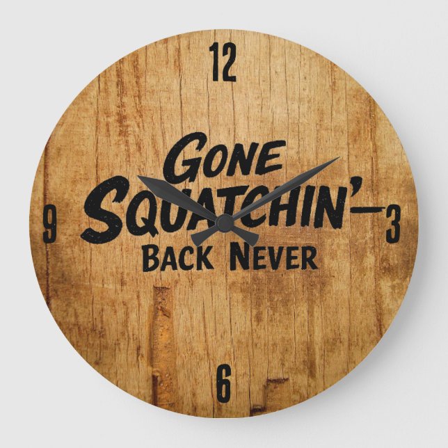 Bigfoot Sasquatch Clock Stor Klocka (Framsida)