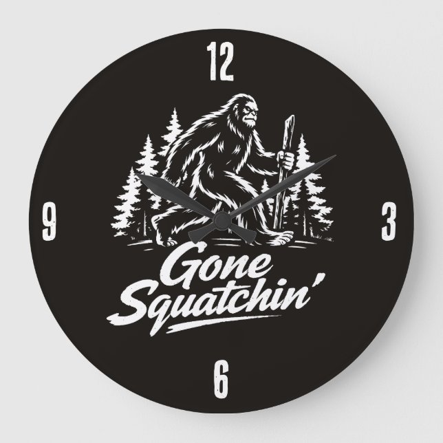 Bigfoot Sasquatch Clock Stor Klocka (Framsida)