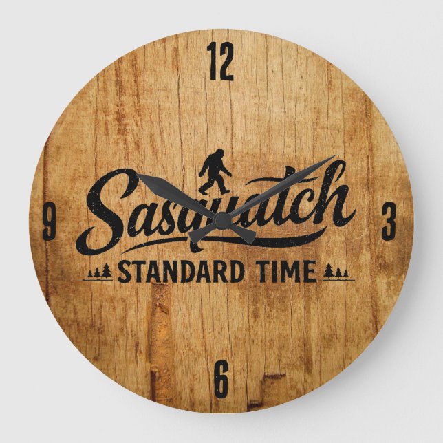 Bigfoot Sasquatch Clock Stor Klocka (Framsida)