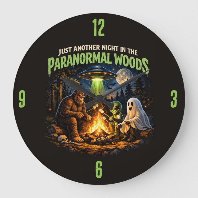 Bigfoot Sasquatch Clock Stor Klocka (Framsida)