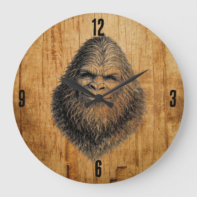 Bigfoot Sasquatch Clock Stor Klocka (Framsida)