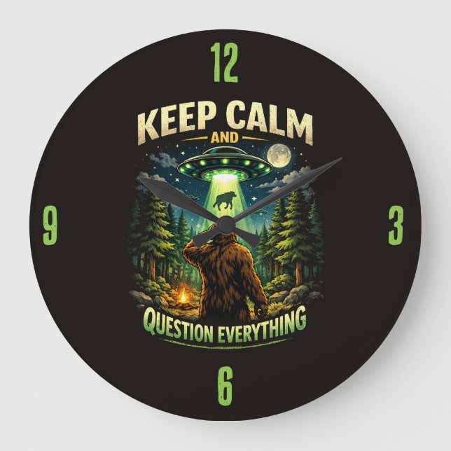 Bigfoot Sasquatch Clock Stor Klocka (Framsida)