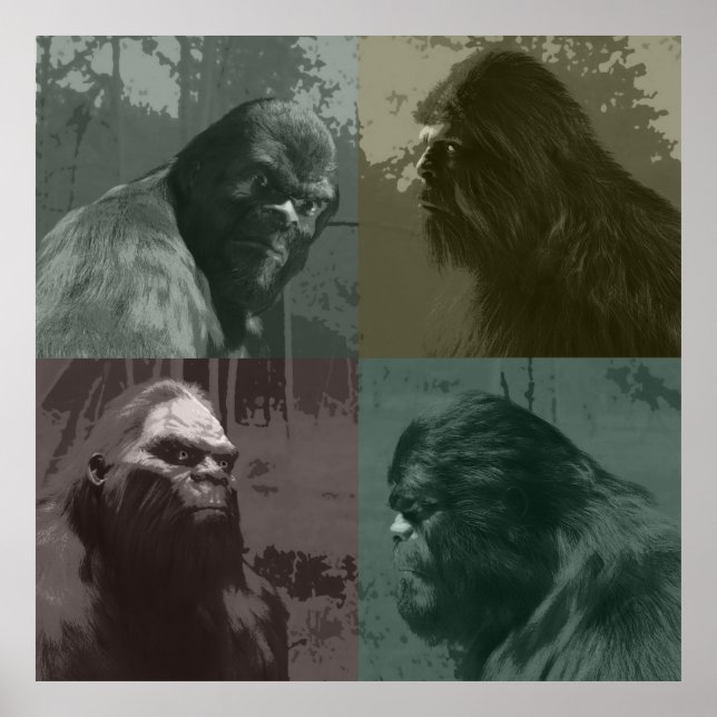 BIGFOOT SASQUATCH COLLAGE CUT-OUT EFFECT POSTER (Framsidan)