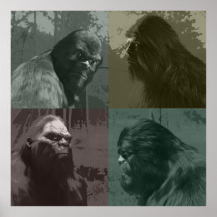 BIGFOOT SASQUATCH COLLAGE CUT-OUT EFFEKTEN POSTER