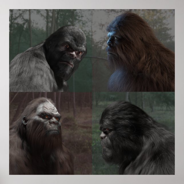 BIGFOOT SASQUATCH COLLAGE POSTER (Framsidan)