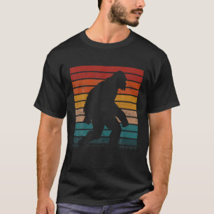 Bigfoot Sasquatch Colorful Linjer Silhouette Vild T Shirt