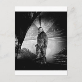 Bigfoot Sasquatch Dramatisk Svart och Vit Konst Vykort