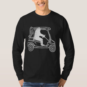 Bigfoot Sasquatch Driving Golf Cart Funny Golfing T Shirt