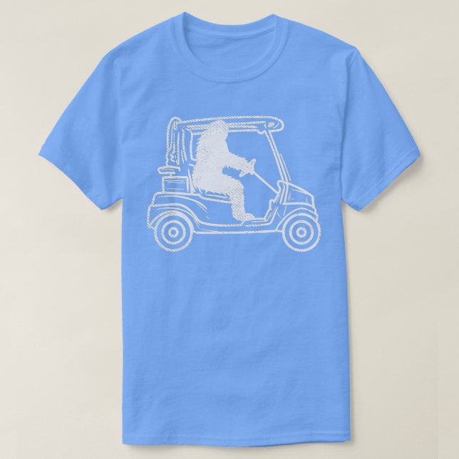 Bigfoot Sasquatch Driving Golf Cart T Shirt (Design framsida)