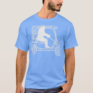 Bigfoot Sasquatch Driving Golf Cart T Shirt