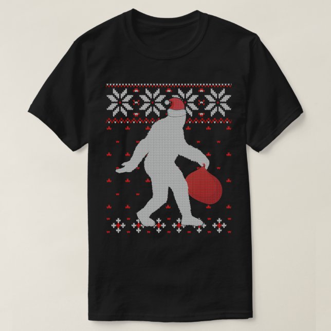 Bigfoot Sasquatch-familjen som matchar Ugly jul S T Shirt (Design framsida)