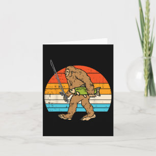 Bigfoot Sasquatch Fishing Retro Fisherman Manar Wo Kort