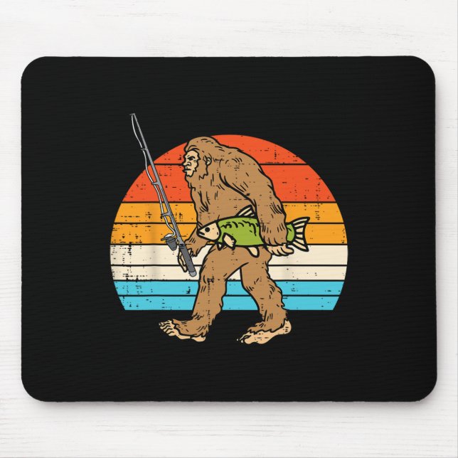 Bigfoot Sasquatch Fishing Retro Fisherman Manar Wo Musmatta (Framsidan)