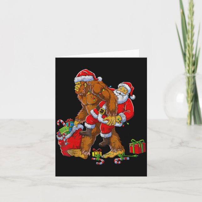 Bigfoot Sasquatch For Men Grandpa Boys Kids Christ Kort (Framsida)