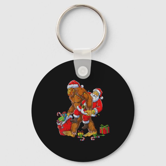 Bigfoot Sasquatch For Men Grandpa Boys Kids Christ Nyckelring (Framsida)