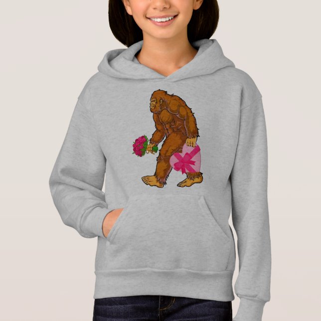Bigfoot Sasquatch Funny Valentines day Kärlek T Shirt (Framsida)