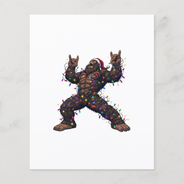 Bigfoot Sasquatch Glad Metal Jul Rock  Flygblad (Framsidan)