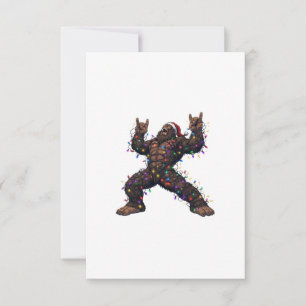 Bigfoot Sasquatch Glad Metal Jul Rock  Tack Kort