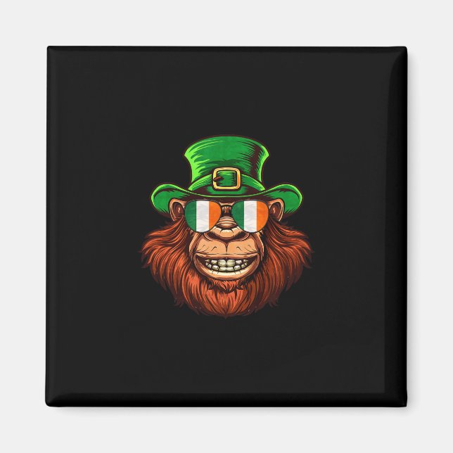 Bigfoot Sasquatch Glad St Patrick Dag  Magnet (Framsidan)