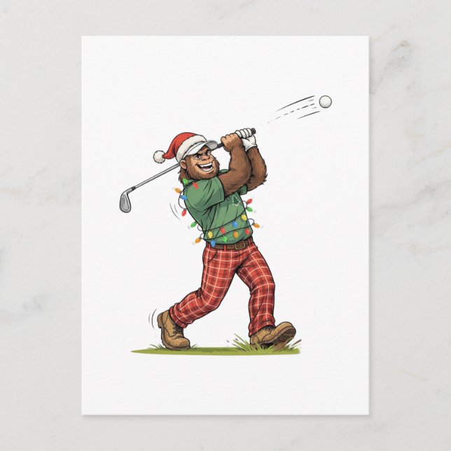 Bigfoot Sasquatch Golf Jul 2026 Högtid   Helg Vykort (Framsida)