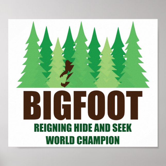 Bigfoot Sasquatch Gömmer och Seek World Champion Poster (Framsidan)