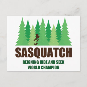 Bigfoot Sasquatch Gömmer och Seek World Champion Vykort