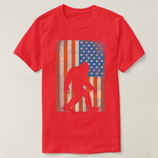 Bigfoot Sasquatch I Believe Tshirt Patriot America T Shirt (Design framsida)