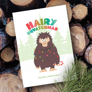 Bigfoot Sasquatch-julkort - platt Helgdag Julkort