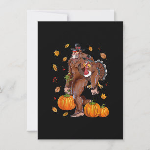 Bigfoot Sasquatch Kalkon Pumpa Glad Tacksgivin Inbjudningar