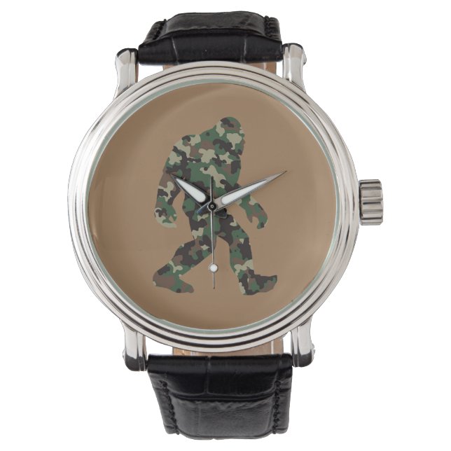 Bigfoot Sasquatch Kamouflage    Armbandsur (Framsida)
