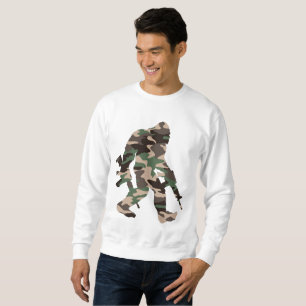 Bigfoot Sasquatch Kamouflage  Lång Ärmad Tröja