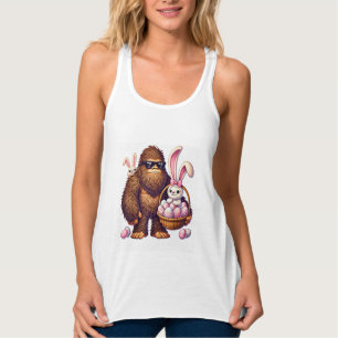 Bigfoot Sasquatch Kanin Påskägg Retro Män Pojkar Linne Med Racerback