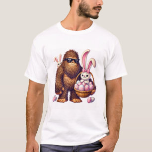Bigfoot Sasquatch Kanin Påskägg Retro Män Pojkar T Shirt